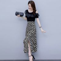 连衣裙夏装2021年新款大码女装气质短袖别致收腰显瘦露肩印花裙子[10天内发货] 心形 M 90-105斤