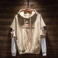 卫衣男士韩版春秋连帽衫学生假两件套头衣服宽松嘻哈潮流情侣外套涤纶TCVV