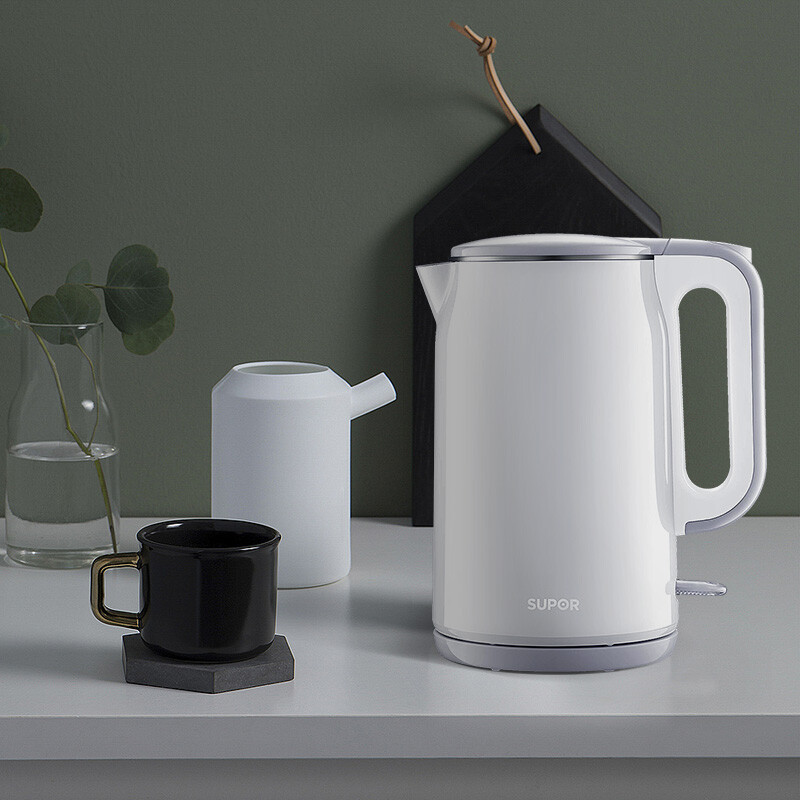苏泊尔(SUPOR)1.7L电水壶双层防烫烧水壶热水壶一体无缝内胆电热水壶SW-17D818
