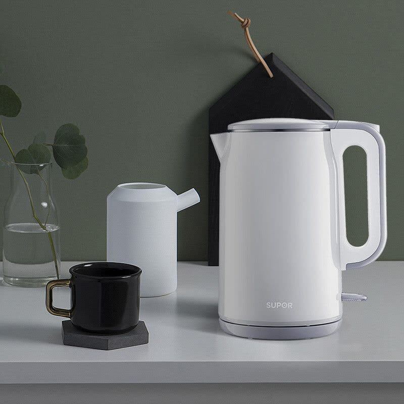 苏泊尔(SUPOR)1.7L电水壶双层防烫烧水壶热水壶一体无缝内胆电热水壶SW-17D818图片