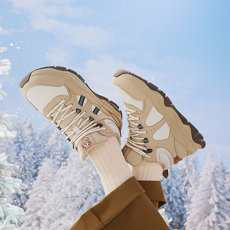 361°女鞋加绒保暖运动鞋冬季大棉鞋防滑户外高帮休闲鞋老爹鞋子女高清大图