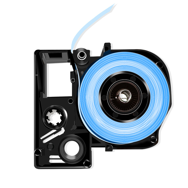 e代经典 18mm蓝底黑字标签色带 适用爱普生EPSON LW400;LW700;LW600P; LK-5LBP