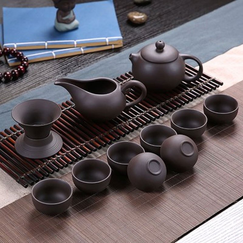 茶具套装陶瓷整套功夫茶具茶杯茶壶茶道实木茶盘泡茶套装简约家用多款多色生活日用家庭清洁生活日用家居器皿水具/水杯