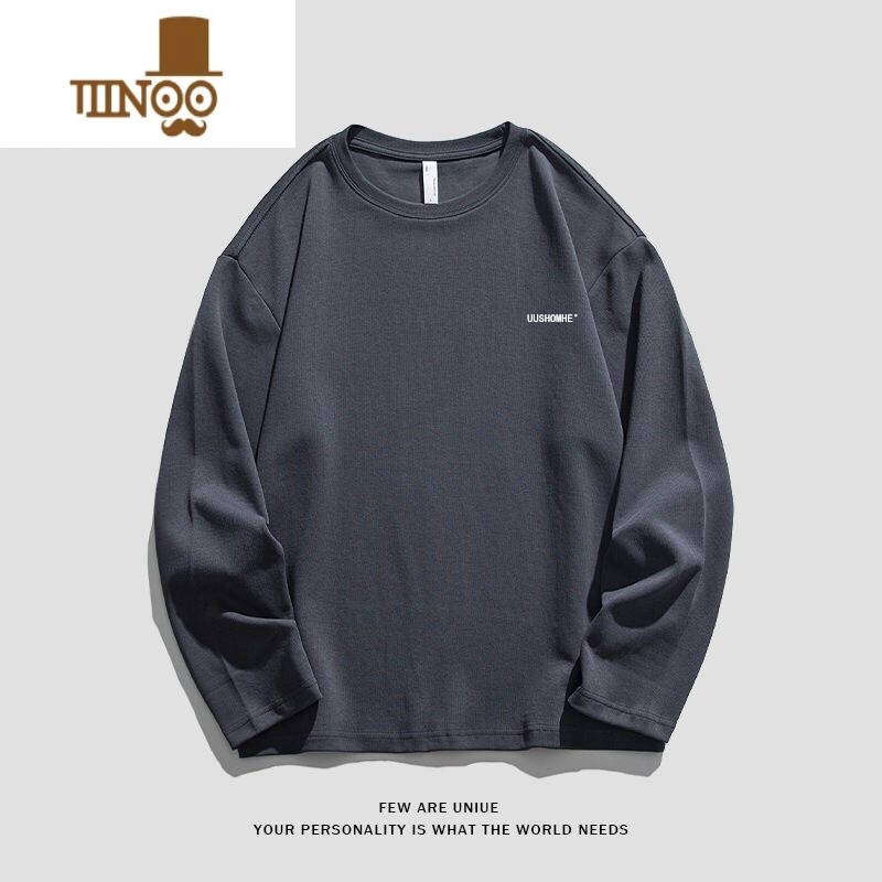 YANXU长袖t恤男士新款潮流百搭宽松秋衣男外穿内搭打底衫高清大图