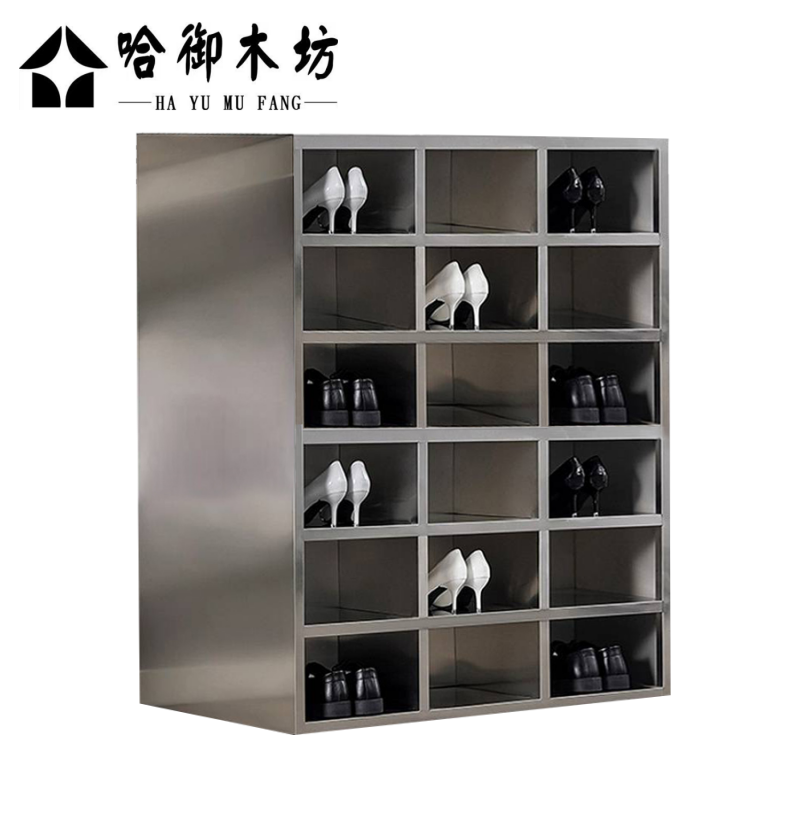 哈御木坊可定制18格无门鞋柜950*390*1900mm/个高清大图