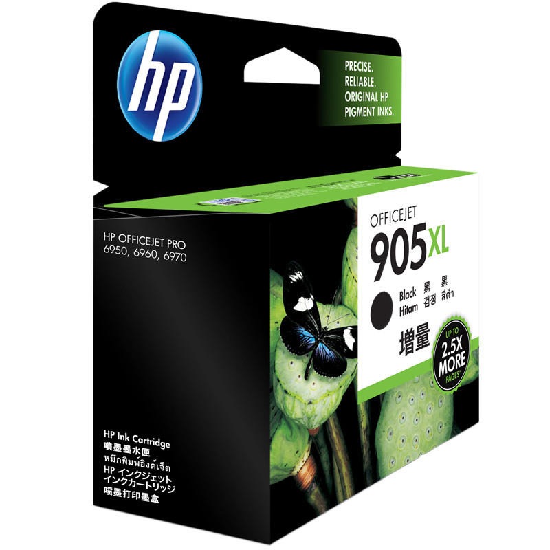 惠普(HP)T6M17AA 905XL 黑色墨盒(墨盒/墨水)适用 HP Officejet Pro 6960 6970