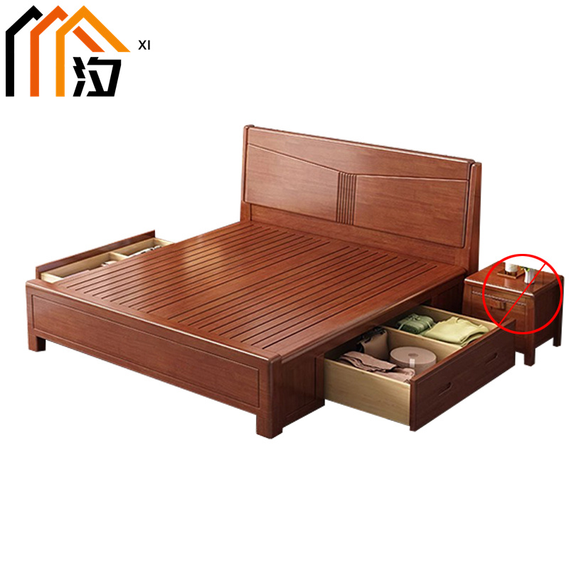 汐 实木床100cm张高清大图