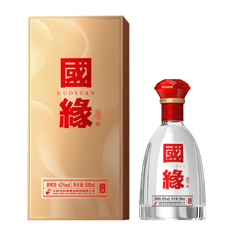 今世缘 国缘单开 幽雅醇厚型白酒 42度 500ml*1瓶 单瓶装 苏宁自营