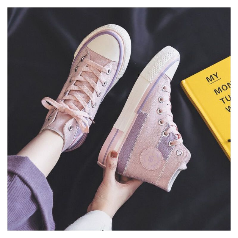 暖青汇春季12大童少女孩高帮帆布鞋13初中女生板鞋14中学生16运动鞋15