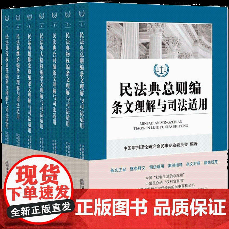 2022新版民法典条文理解与司法适用丛书7册七本总则编、物权编、合同编、人格权编、婚姻家庭继承编、侵权责任编民法典理解与高清大图
