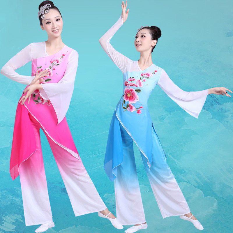 Yionelee秧歌服其他古典舞演出服女飘逸中国风民族舞蹈服装成人扇子舞伞舞广场表演服 价格图片品牌报价 苏宁易购金开地运动户外专营店