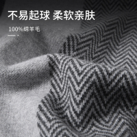 七匹狼羊毛围巾男新款男士冬季格子围脖加厚保暖冬款爸爸礼物礼盒