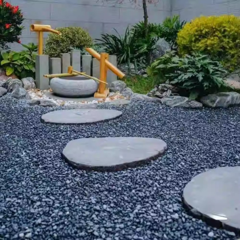 路佳 道路建筑工程混凝土碎石子 户外园林景观黑色白色砾石铺路碎石 1-2公分 -1方