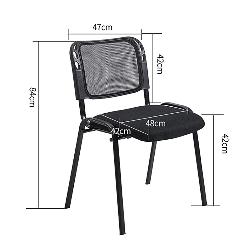 三圣 办公家具培训椅子电脑椅职员办公椅简易会议椅家用黑色可叠放