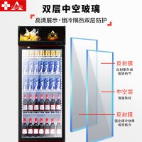 埃利斯(AILISI)380L商用展示柜 大容积立式陈列柜冷柜 保鲜柜玻璃门冰箱超市便利店饮料柜 单门冷藏直冷冰柜