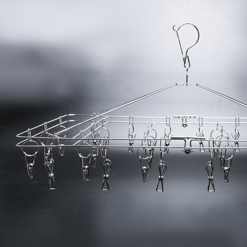 不锈钢凉袜子晾袜架实心圆形晾衣架内衣内裤晾衣夹晒袜子架多夹子