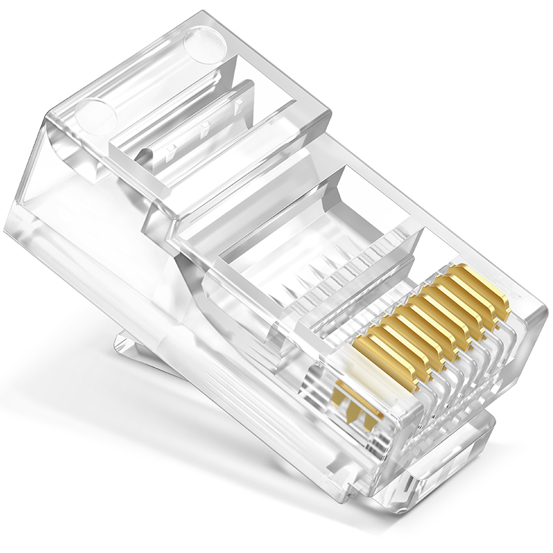 超五类RJ45网络水晶头 网络水晶头 电脑网线接头 Cat5e水晶头 100个袋