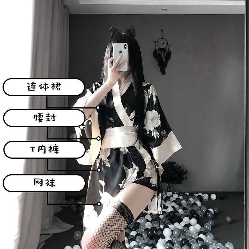 性感情趣内衣复古旗袍高开叉免脱床上挑逗和服制服诱惑套装莎丞