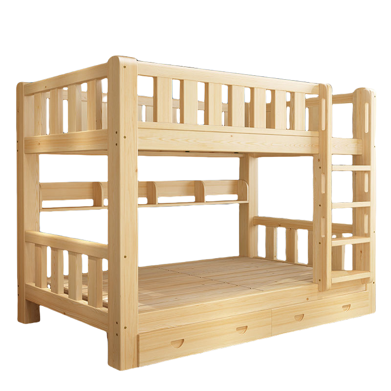 演发 双层床+书架+双抽+2床垫 0.9米 张高清大图