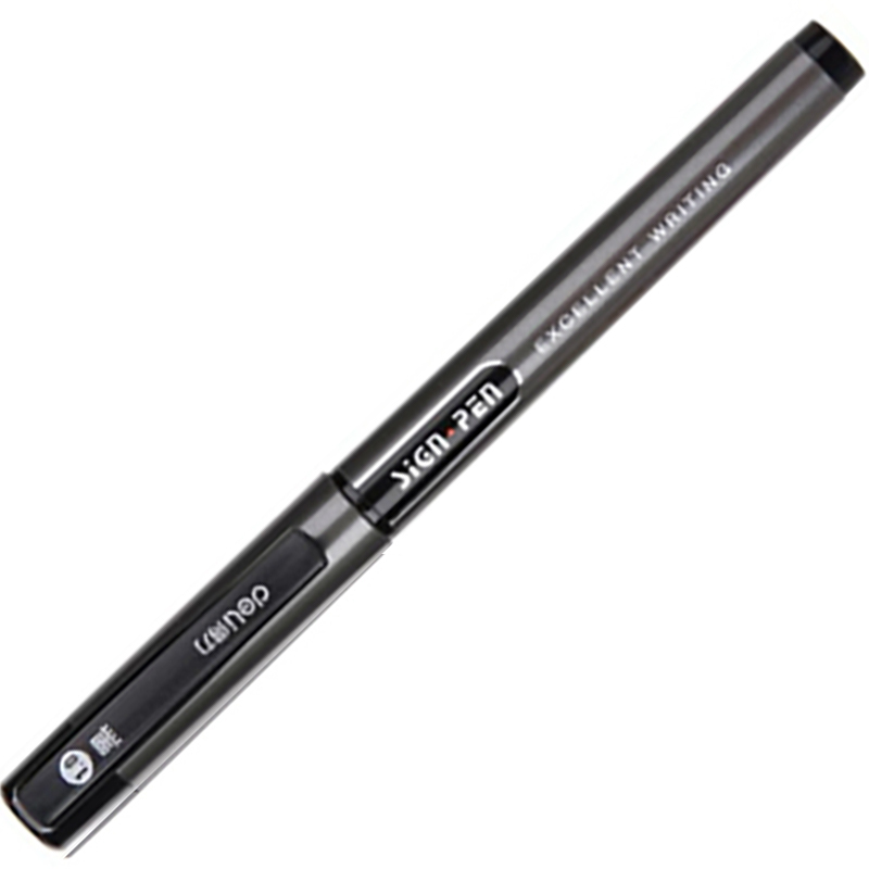 得力S73 加粗中性笔水笔碳素水笔签字笔 办公学生文具 1.0mm 黑色