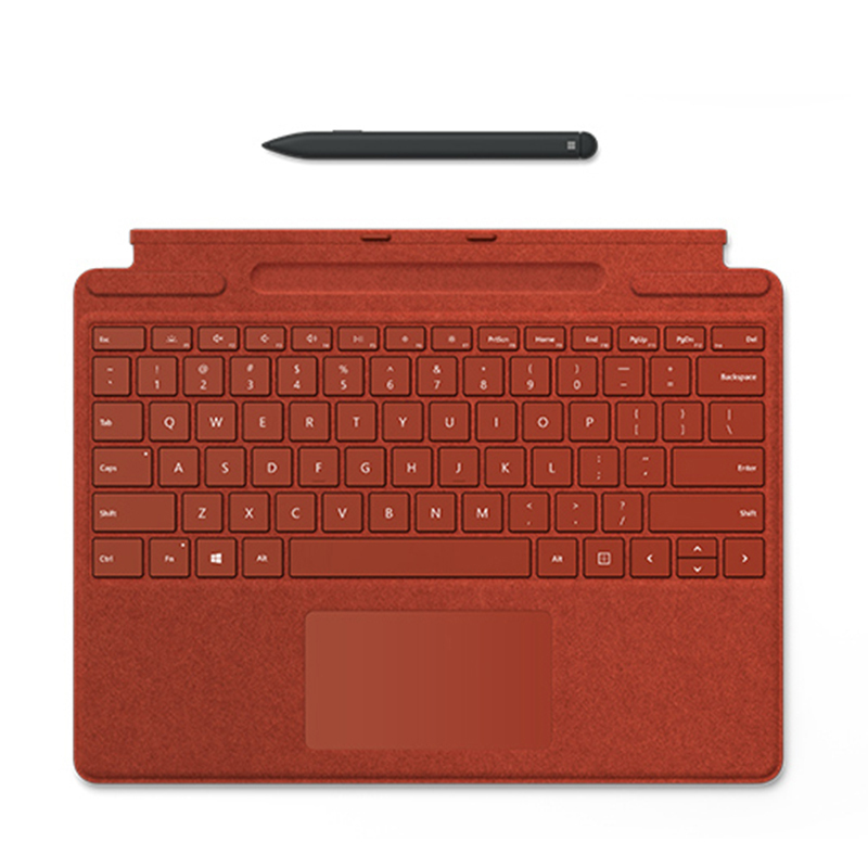 微软Surface Pro X 平板电脑二合一键盘盖 波比红+Slim Pen 超薄触控手写笔 适用Pro 8和Pro