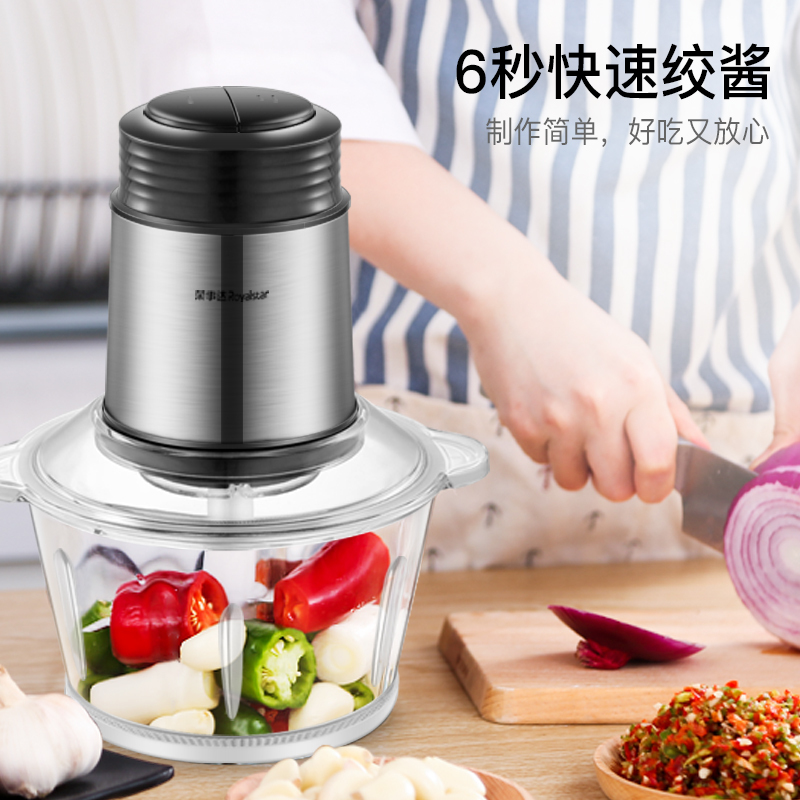 荣事达(Royalstar)绞肉机RS-JR2028碎肉机打肉绞馅灌肠蒜小型家用不锈钢1个刀头搅拌机