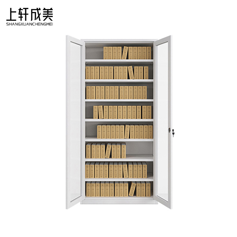 上轩成美文件柜通玻凭证柜1.8m台