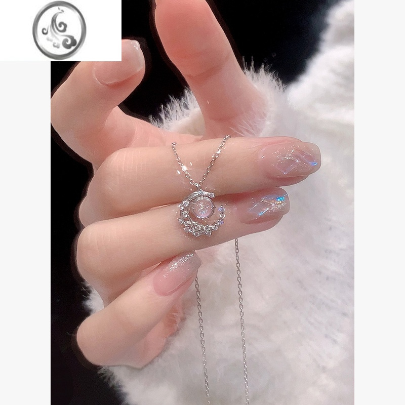 JiMi琉璃石银银项链女925银饰锁骨链设计感小众2023新款