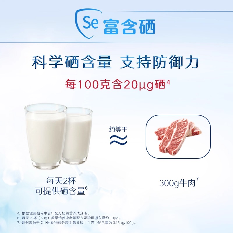 雀巢怡养中老年高钙成人奶粉400g*2袋膳食纤维高清大图