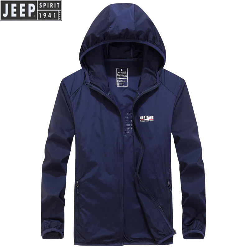 JEEP SPIRIT户外夏季防晒服男士透气皮肤风衣薄防紫外线外套3653