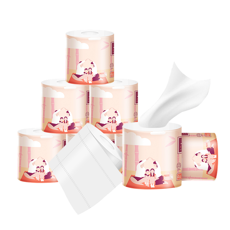 纸萃(ZHICUI)竹浆白色卷纸 厕纸可冲水易降解家用加厚卫生纸卷筒纸 本色12卷高清大图
