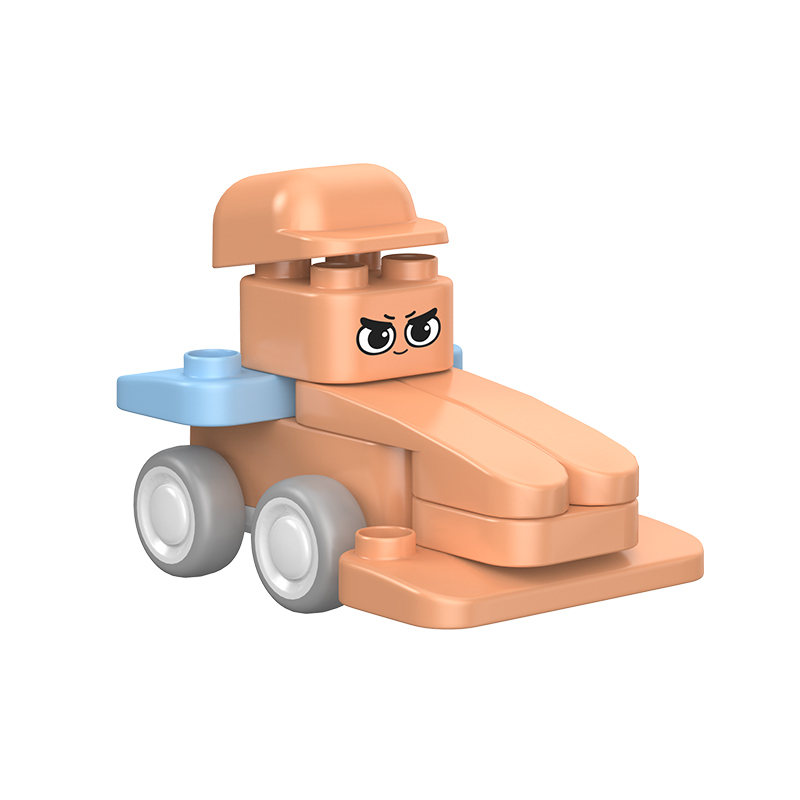 葡萄科技儿童大颗粒布鲁可玩具启初精灵百变布鲁可积木惯性赛车