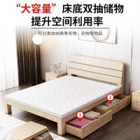 实木床现代简约主卧双人出租房床架加宽床儿童床经济型简易1.5米床木头1.2米木板1.8米床1m单人床