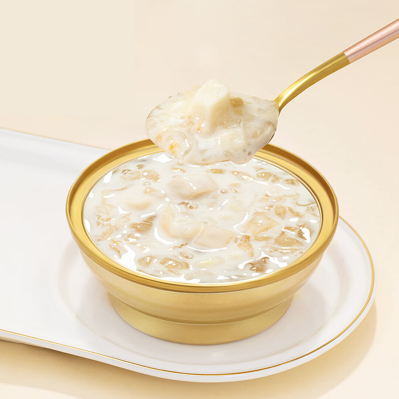 金燕耳 杏仁七白银耳羹(山药茯苓)即食早餐 168g*8碗 / 盒高清大图