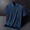 中年男士polo衫冰丝短袖翻领t恤袖广告文化衫衣服刺绣印字logo潮 XL 藏青