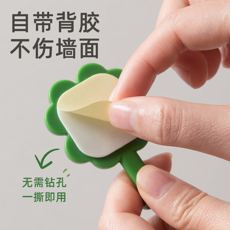 茶花挂钩121021 浴室门后粘钩 衣服毛巾挂钩 挂衣架强力粘贴钩 8只(单位:组)