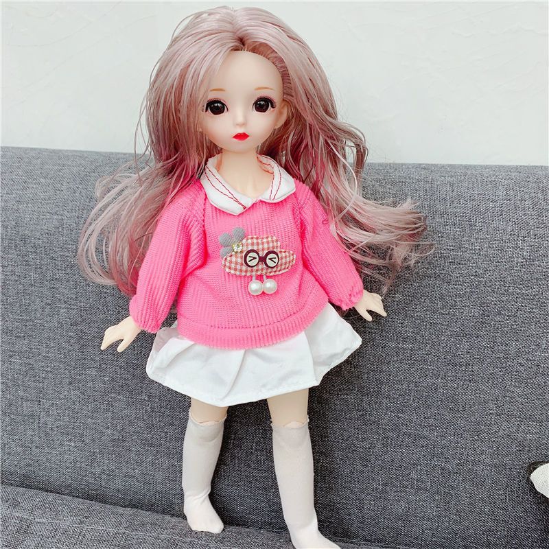 换装新款30厘米bjd芭比娃娃3d真眼洋娃娃过家家女孩玩具生日礼物伊格