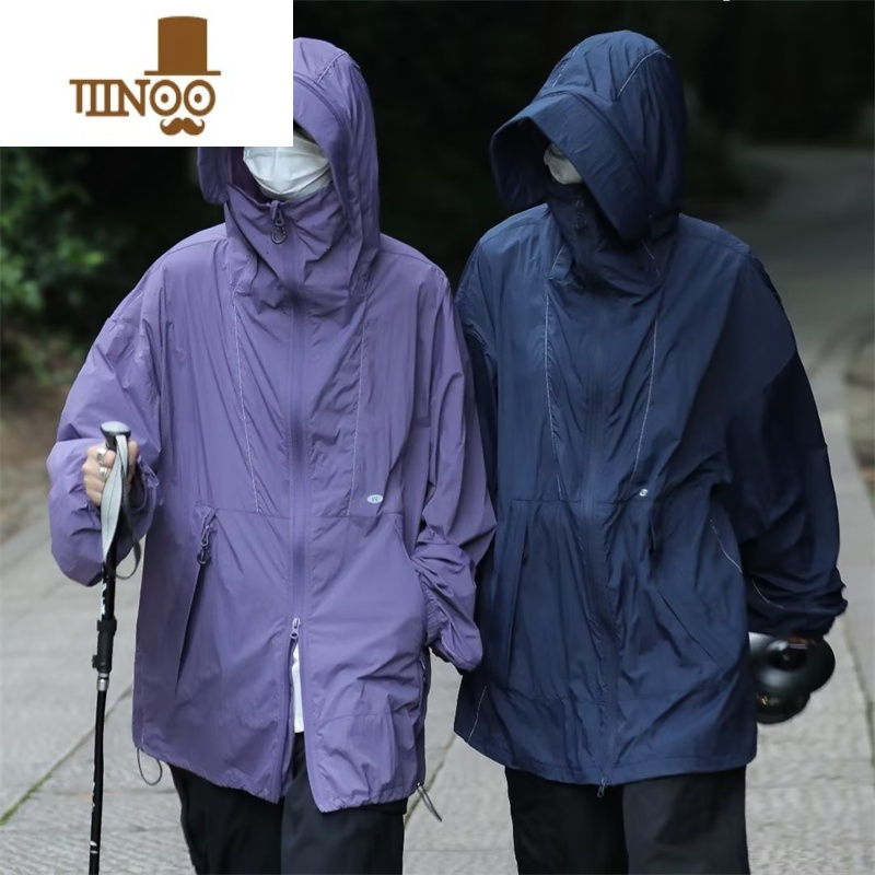 YANXU防晒衣男夏季轻薄透气山系户外潮牌连帽冲锋衣外套钓鱼服风衣夹克高清大图