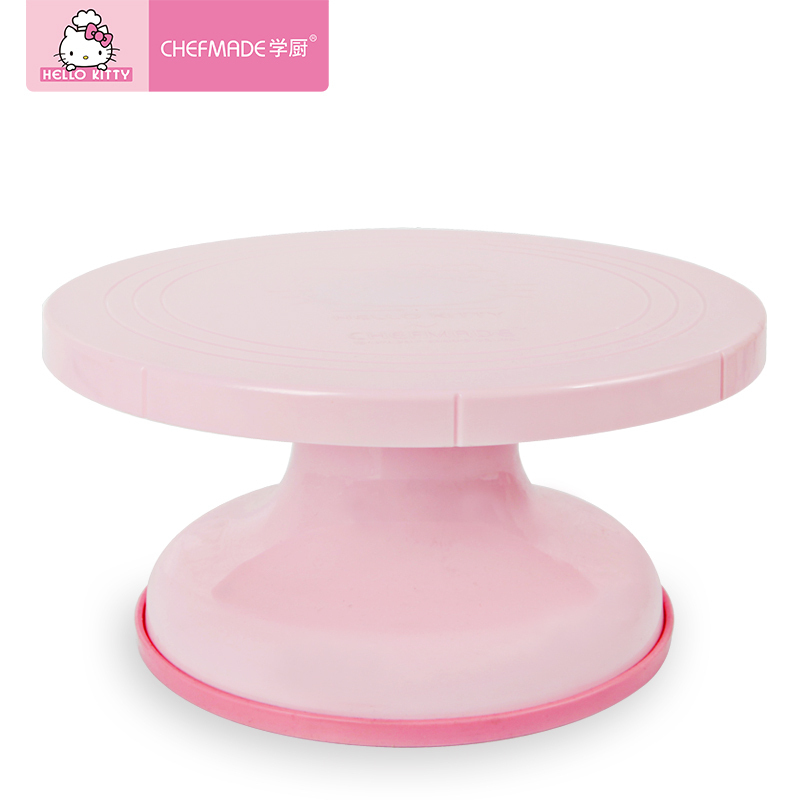 学厨 凯蒂猫图案8寸蛋糕裱花转台HELLO KITTY正版授权直径26.4cm塑料转台转盘可拆卸底部硅胶防 KT7043