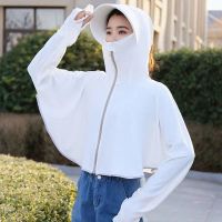 衣女外穿2024短款带帽子新款漂亮衣防紫外线冰丝外套 XL码【适合140-180斤】 冰丝加长帽-白色