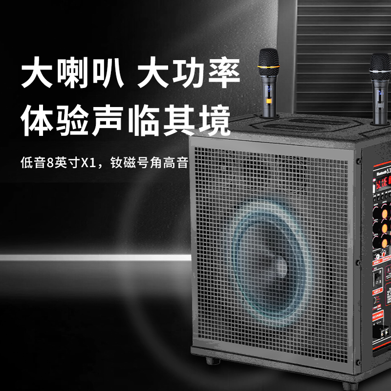 润普Runpu会议扩声拉杆音箱旅行家“背包”系列卡拉OK户外直播带手持话筒便携式背包音箱RP-EX20高清大图