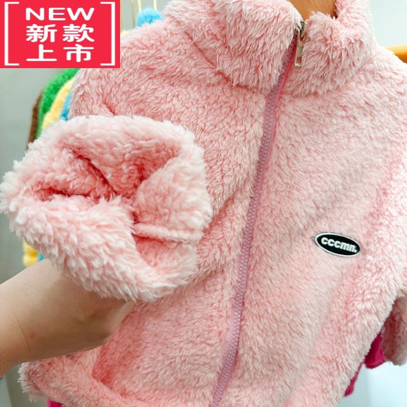可莉允宝宝毛毛棉服 2022冬装新款男童女童童装儿童加绒加厚外套wt-b128图片