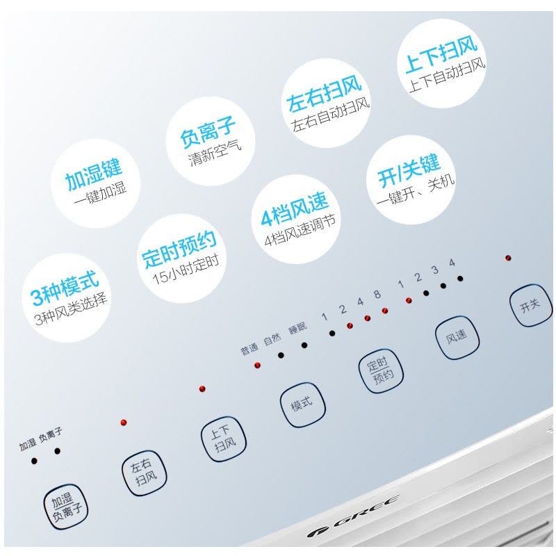 格力(GREE)家用客厅卧室节能遥控制冷小空调扇 办公移动省电加湿负离子净化可定时电单冷风扇水冷风机 KS-10X63D图片