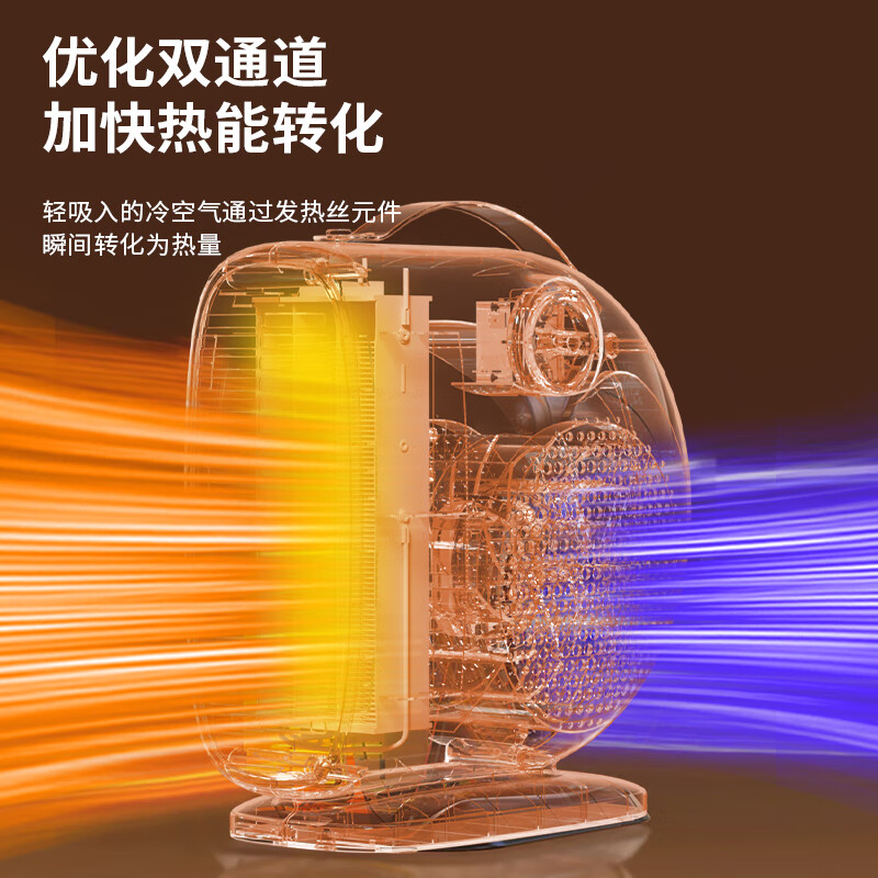 美菱室内加热器(桌面暖风机)取暖器办公室桌面用两档调节档位MPN-LF2002||高清大图