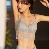 俞兆林美背文胸内衣女夏薄款无钢圈小胸聚拢性感蕾丝裹胸式抹胸