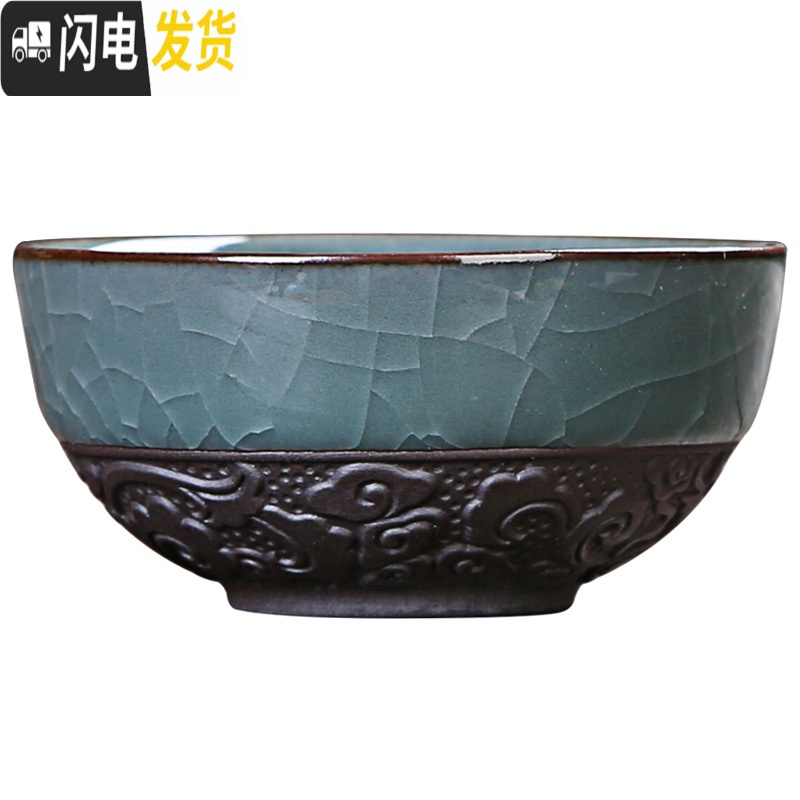 三维工匠陶瓷主人杯茶盏功夫小茶杯喝茶单个茶具茶碗哥窑品茗杯子 贤人指壶(品茗杯)高清大图