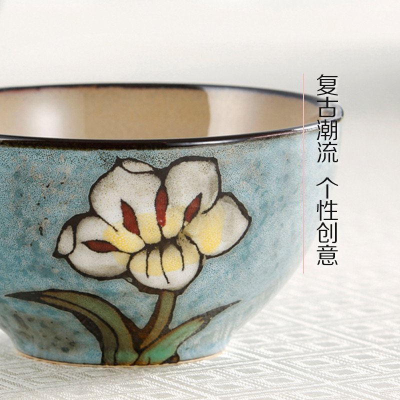 [玉泉]韩式 餐具套装碗碟 中式陶瓷碗盘筷子 釉下彩家用20头红