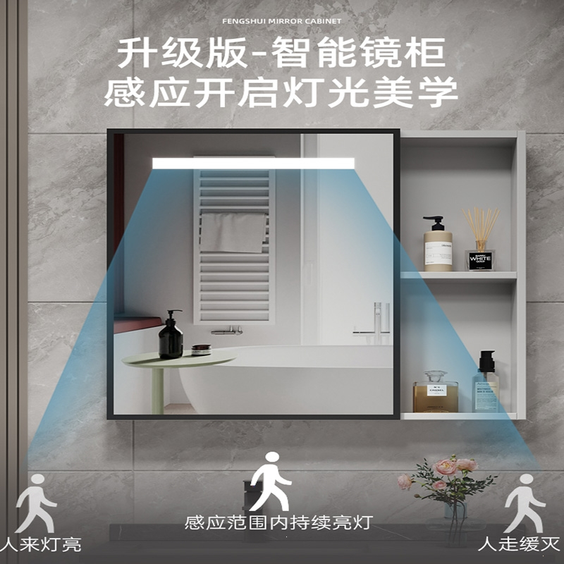 古达太空铝合金浴室柜组合卫生间洗漱台一体陶瓷洗脸盆洗手盆智能镜柜