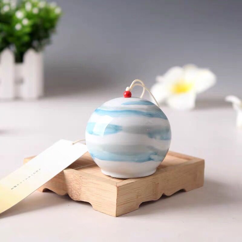 绿蓝红日式和风手工陶瓷风铃挂饰创意礼物同学朋友diy古风毕业生日