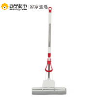 晟旎尚品 家家壹选不锈钢胶棉拖把 吸水滚轮挤水拖把 海绵拖把 红白色38cm